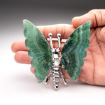 Polished Green Fluorite Slice Butterfly Wings