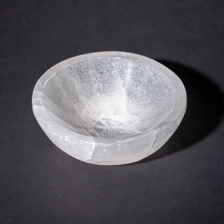 Genuine Selenite Polished Round Bowl // 325.9 grams