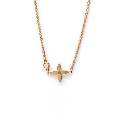 Louis Vuitton // 18k Rose Gold Pendentif Monogram Idylle Diamond Necklace // 14.96"-15.74" // Store Display