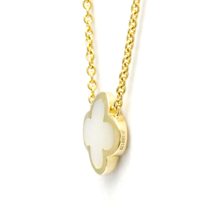 Van Cleef & Arpels // 18k Yellow Gold Pure Alhambra Shell Necklace // 14.76"-16.33" // Store Display