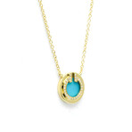 Tiffany & Co. // 18k Yellow Gold Tiffany T Diamond + Turquoise Necklace // 15.94"-17.91" // Store Display