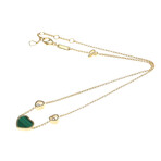 Chopard // 18k Rose Gold Happy Heart Malachite + Diamond Necklace // 14.37"-16.14" // Store Display