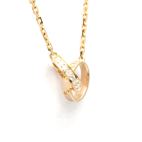 Cartier // 18k Rose Gold Love Diamond Necklace // 16.92" // Store Display