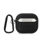 Mercedes Benz - Airpods 3 Case Leather Metal Logo & Hook  // Black