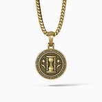 Memento Mori // 14k Gold Over Brass Pendant (Small)