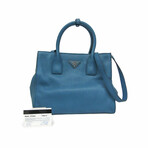 Prada // Vitello Daino Leather Handbag // Blue // Pre-Owned