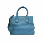 Prada // Vitello Daino Leather Handbag // Blue // Pre-Owned