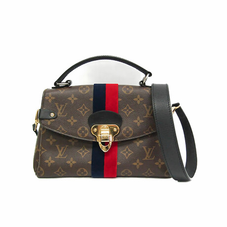 Louis Vuitton // Monogram Leather Stripe Crossbody Handbag // Monogram Brown + Red + Navy // Pre-Owned