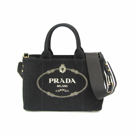 Prada // Canvas Canapa Tote Bag // Black // Pre-Owned