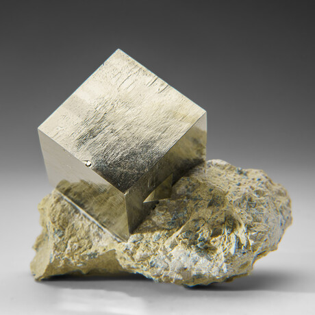 Pyrite Cube on Basalt from Navajún, La Rioja Province, Spain // 1.1 lbs