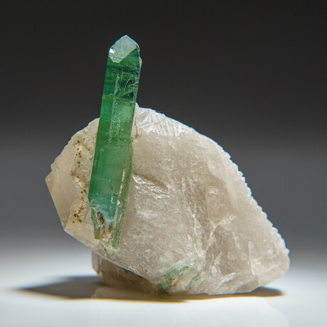 Green Tourmaline in Quartz from Gilgit District, Gilgit-Baltistan, Pakistan