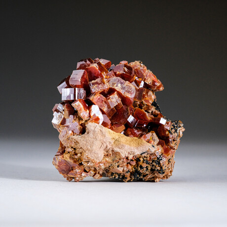 Genuine Vanadinite Crystal Cluster on Matrix from Morocco // 262.2 grams