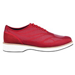 Lava // Textil Printed Lace-Up Derby Shoes // Red (US: 11)