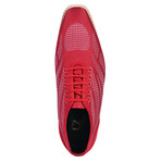 Lava // Textil Printed Lace-Up Derby Shoes // Red (US: 11)