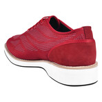 Lava // Textil Printed Lace-Up Derby Shoes // Red (US: 11)