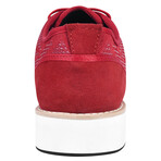 Lava // Textil Printed Lace-Up Derby Shoes // Red (US: 11)