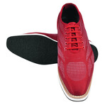 Lava // Textil Printed Lace-Up Derby Shoes // Red (US: 11)