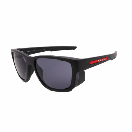 Men's // Prada Sport PS07WS DG009R  Square Sunglasses //  Black + Grey Lenses