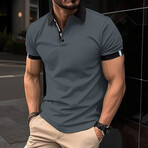 Black Collar Short Sleeve Polo // Gray (M)