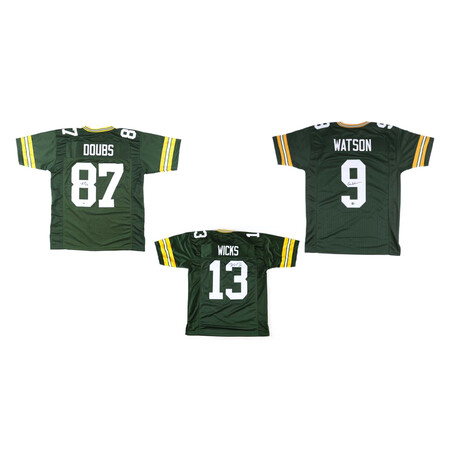 Romeo Doubs + Dontayvion Wicks + Christian Watson // Signed Green Bay Packers Jerseys