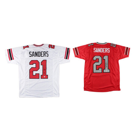 Deion Sanders // Atlanta Falcons // Signed Jersey (Red) + Signed Jersey (White)