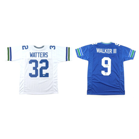 Kenneth Walker III + Ricky Watters // Signed Seattle Seahawks Jerseys