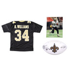 Ricky Williams // New Orleans Saints // Signed Logo Football Inscribed "4:20" + Signed Jersey + Signed 16x20 Photo