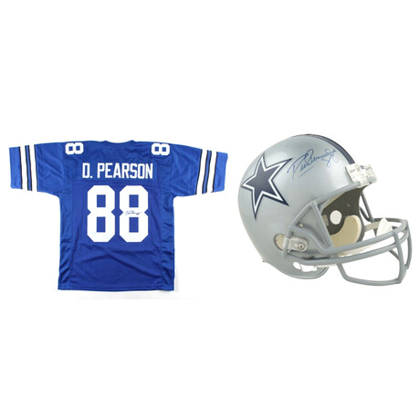 Drew Pearson // Dallas Cowboys // Signed Full-Size Helmet + Signed Jersey