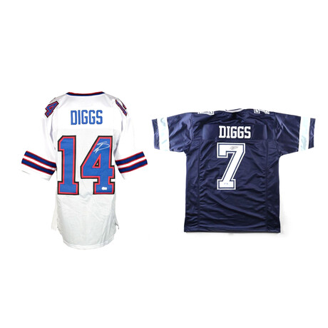 Stefon Diggs Signed Buffalo Bills Jersey + Trevon Diggs Signed Dallas Cowboys Jersey