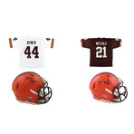 Cleveland Browns // Earnest Byner Signed Jersey + Earnest Byner Signed Speed Mini Helmet + Kevin Mack Signed Speed Mini Helmet + Eric Metcalf Signed Jersey