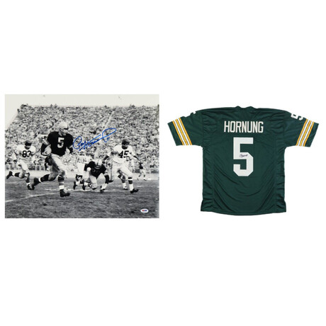 Paul Hornung // Green Bay Packers // Signed Jersey + Signed 16x20 Photo