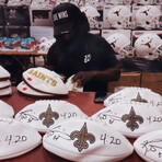 Ricky Williams // New Orleans Saints // Signed Logo Football Inscribed "4:20" + Signed Jersey + Signed 16x20 Photo