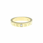 Bulgari // 18k Yellow Gold Double Logo Diamond Ring // Ring Size: 6.5 // Store Display