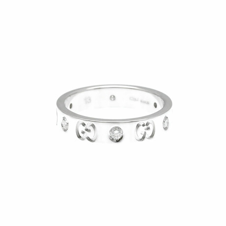 Gucci // 18k White Gold Icon Diamond Ring // Ring Size: 6.5 // Store Display