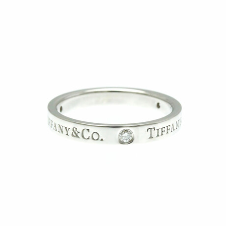 Tiffany & Co. // Platinum Flat Diamond Ring // Ring Size: 6 // Store Display