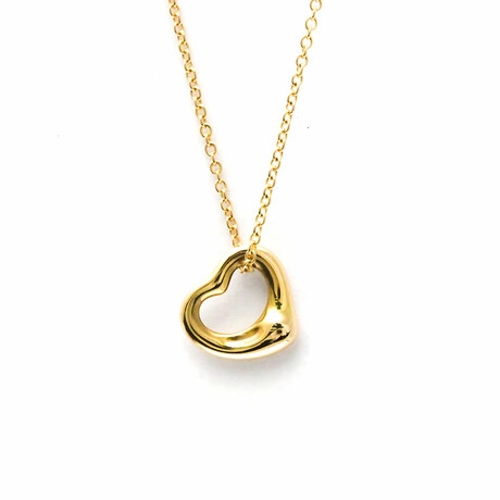 Tiffany & Co. // 18k Rose Gold Open Heart Necklace // 16.14" // Store Display