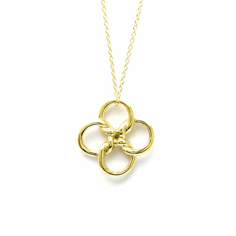 Tiffany & Co. // 18k Yellow Gold Quadrofolio Clover Necklace // 15.94" // Store Display