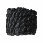 Sharpei Cuddle Fur Throw // Black (50"L x 65"W)