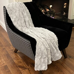 Contempo Cuddle Fur Throw // Silver (50"L x 65"W)