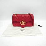 Gucci // Leather GG Marmont Bag // Red // Pre-Owned