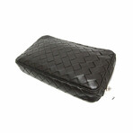 Bottega Veneta // Leather Intrecciato Clutch Bag // Dark Brown // Pre-Owned