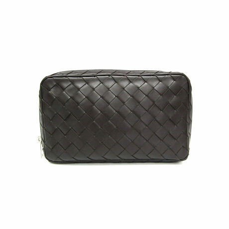 Bottega Veneta Leather Intrecciato Clutch Bag Dark Brown Pre Owned Balenciaga Bottega Veneta Burberry More Touch of Modern