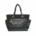 Chanel // Coated-Canvas + Leather Paris Biarritz Tote // Black // Pre-Owned