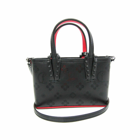 Christian Louboutin // Leather Cabata Handbag Tote // Black + Red // Pre-Owned