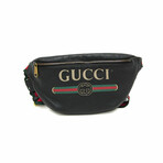 Gucci // Leather Sherry Line Fanny Sling Bag // Black // Pre-Owned