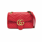 Gucci // Leather GG Marmont Bag // Red // Pre-Owned