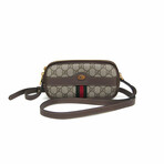 Gucci // Leather + GG Supreme Canvas Ophidia Mini Crossbody Bag // Beige + Brown // Pre-Owned