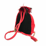 Fendi // Nylon + Leather + Fur Bugs Backpack // Red // Pre-Owned