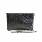 Christian Louboutin // PVC + Patent Leather Folio Bag // Black // Pre-Owned