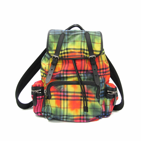 Burberry // Nylon + Leather Rainbow Tie-Dye Backpack // Black + Multicolor // Pre-Owned